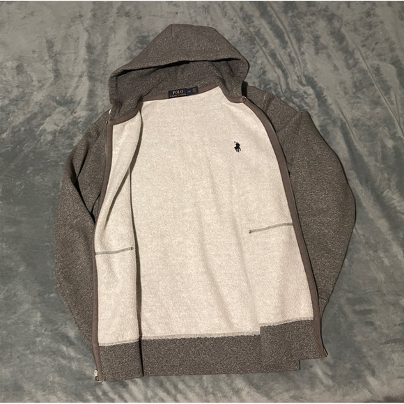 Polo Ralph Lauren Grey Hoodie Zip Sweatshirt - Picture 3 of 3